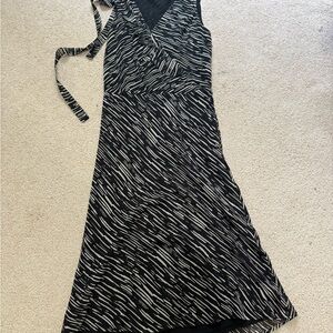 The Limited Black and White Patterned Midi Dress